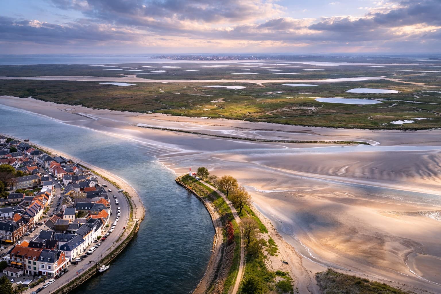 Vue aérienne de la Baie de Somme