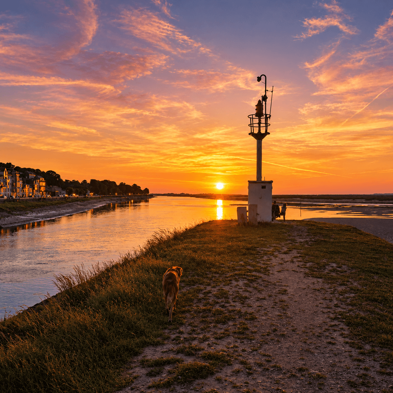 Coucher de soleil sur la Baie de Somme à Saint-Valery-sur-Somme